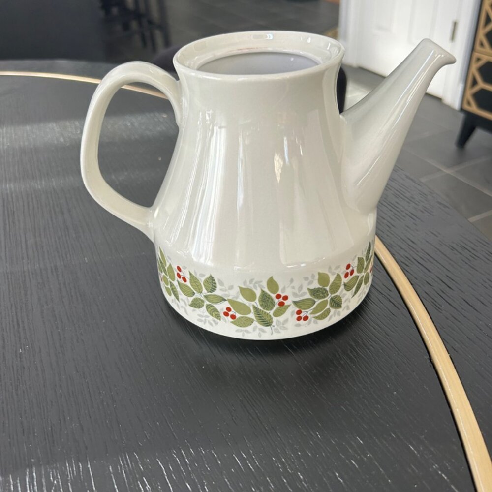 Figgjo Norway Flameware Brazil Pattern 1054 Teapot MCM Vintage Scandinavian